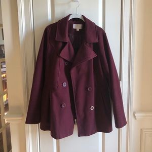 Coats | Target Maroon Peacoat | Poshmark